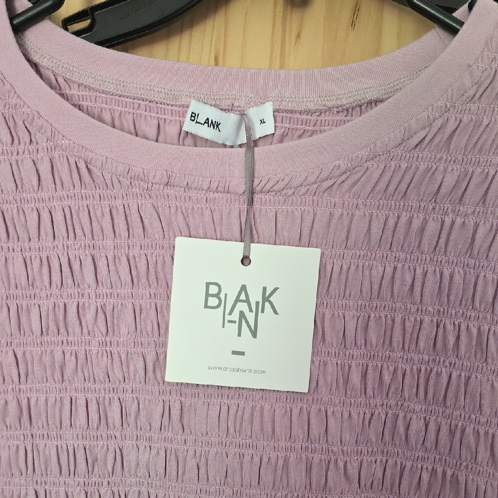 Blank NYC Lavender Pink Smocked Top Ruffle Long Sleeve Sizexl